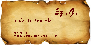 Szüle Gergő névjegykártya