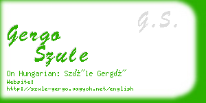 gergo szule business card